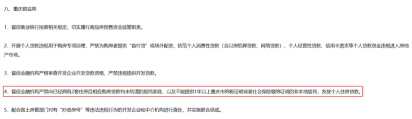 重庆三无人员限贷政策截图