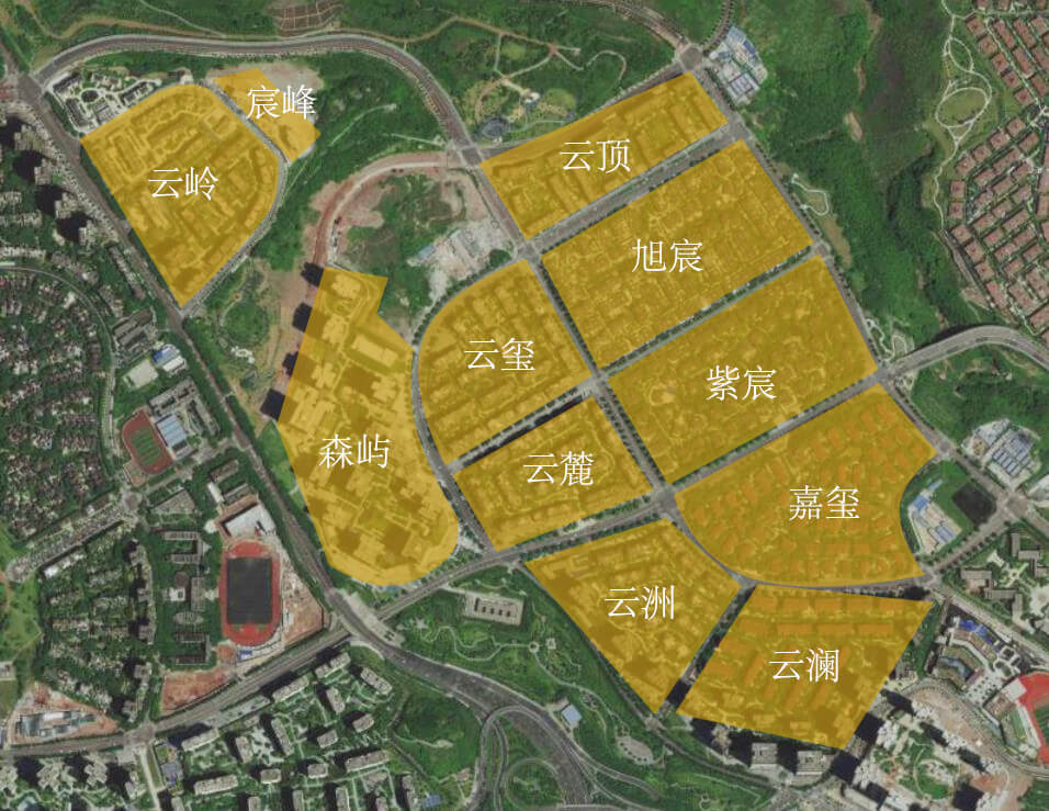 礼嘉龙湖两江新宸不同组团分布图