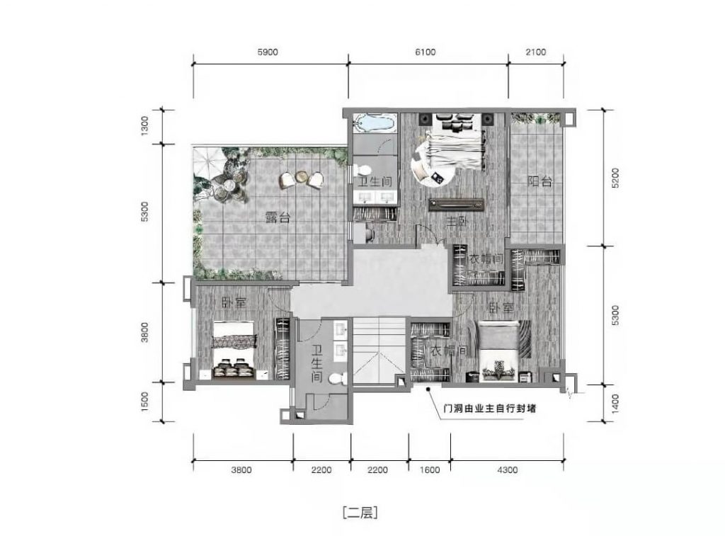 重庆保利天珺别墅二层户型图